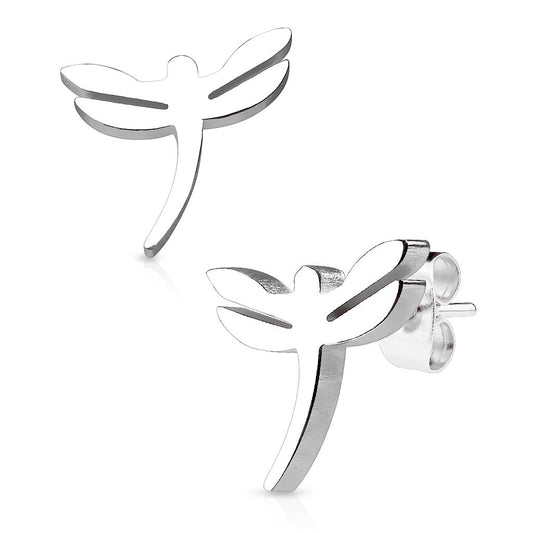 1 Paar Ohrringe Set Ohrstecker Edelstahl Chirurgenstahl Drachen Dragonfly gold silber