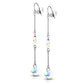1 Paar Damen Ohrringe facettierter Regenbogen Diamant-Design Anhänger Kette Ohrhänger Ohrstecker Silber
