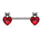 Brustwarzenpiercing Herz Katze Schwarz Brustpiercing Nippelpiercing Chirurgenstahl Silber Clear Pink Rot Stab 1,6/14mm