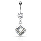 Bauchnabelpiercing 1,6mm 10mm Diamant Anhänger Nabelpiercing Edelstahl Chirurgenstahl Bananabell Zirkonia Silber Gold Roségold