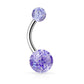 Bauchnabelpiercing GLITZERBALL 1,6mm 10mm Nabelpiercing Edelstahl Chirurgenstahl Bananabell Lila Blau Weiß Grün Schwarz Pink Rot