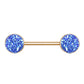 Brustwarzenpiercing Glitzer KRISTALL-Steine Brustpiercing Nippelpiercing Chirurgenstahl Roségold Multicolor Stab 1,6/14mm Stein 9mm