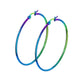 1 Paar Damen CREOLEN Ohrringe Ohrstecker Chirurgenstahl Regenbogen 10 15 20 25 30 35 40 45 50 55 60 65 70 75 mm