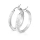 1 Paar Damen Ohrringe CREOLE 4mm breit Zirkonia-Rand Muster Ohrstecker Chirurgenstahl Gold Roségold Silber Clear 30mm
