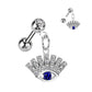 Knorpel Ohrstecker Lucky Eye Anhänger Zirkonia Clear Blau Silber Gold Piercings Chirurgenstahl Schraubverschluss Stab 6mm lang