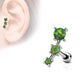 Knorpel Ohrstecker Dreifach Opal Cartilage Labret Piercings Tragus Silber Blau Weiß Grün Pink Lila Edelstahl Schraubverschluss
