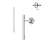 1 Paar Ohrringe Set Stecker Edelstahl Chirurgenstahl Glatt Lang Bar silber roségold gold