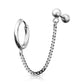 1 Knorpel Ohrstecker Klick-Creole Kette Cartilage Labret Piercings Tragus viele Farben Edelstahl Schraubverschluss
