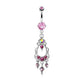 Bauchnabelpiercing KRISTALL-KRONLEUCHTER Anhänger Stab 1,6mm 10mm Nabelpiercing Chirurgenstahl Bananabell Silber Pink Aqua Clear