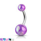 Bauchnabelpiercing Metallic Kugeln Nabelpiercing Chirurgenstahl Bananabell Acryl Silber Lila Blau Pink Weiß Regenbogen Stab 1,6/10mm