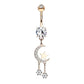 Bauchnabelpiercing Zirkonia Halb-Mond Sterne Anhänger Nabelpiercing Chirurgenstahl Bananabell Silber Gold Roségold Clear Stab 1,6/10mm