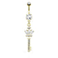 Bauchnabelpiercing Schlüssel Krone Anhänger Nabelpiercing Chirurgenstahl Bananabell Gold Silber Roségold Stab 1,6/10mm