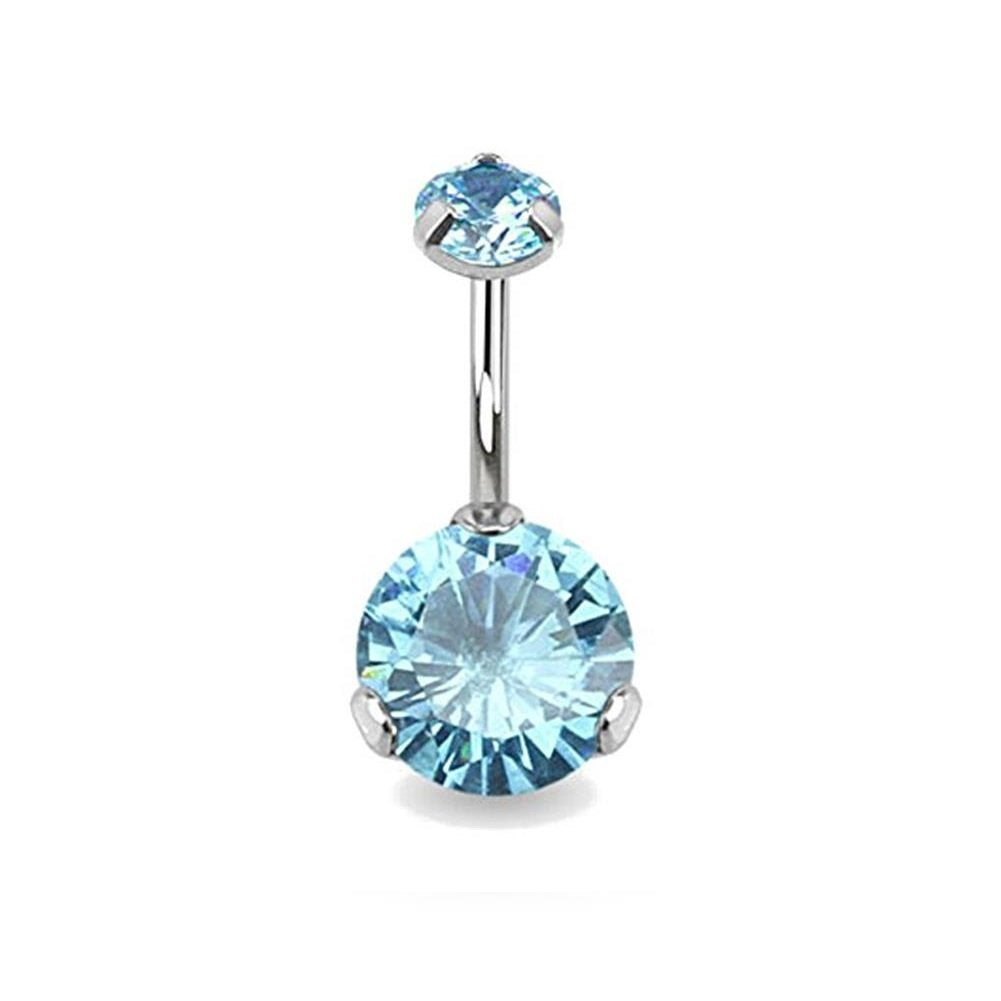 Bauchnabelpiercing GROSSER ZIRKONIA 1,6mm 10mm Nabelpiercing Chirurgenstahl Banabell viele Farben