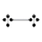 Brustwarzenpiercing 2 ZIRKONIA KREUZE Brustpiercing Nippelpiercing Edelstahl Silber Roségold Gold Stab 1,6mm 14mm