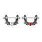 Brustwarzenpiercing Engels-flügel Kristall-Herz Silber Brustpiercing Nippelpiercing Intimpiercing Chirurgenstahl Stab 13mm