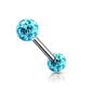 Brustwarzenpiercing 2 Pavé Kristall-Kugeln 5/6mm Brustpiercing Nippelpiercing Chirurgenstahl Stab 12/16mm