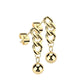 1 Paar Damen Ohrstecker Ketten-Design Kugel-Anhänger Chirurgenstahl Ohrringe Ohrhänger Silber Gold