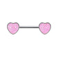 Brustwarzenpiercing Glitzer-Stein Herz Brustpiercing Nippelpiercing Chirurgenstahl Silber Schwarz Pink Aqua Stab 1,6/14mm
