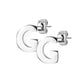 1 Paar Ohrstecker ALPHABET INITIALEN e Ohrringe Schmuck Set Edelstahl Silber Roségold