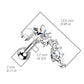 Knorpel Ohrstecker Stern Zirkonia Clear Perle Weiß Piercings Chirurgenstahl Schraubverschluss Stab 6mm lang viele Farben
