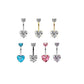 Bauchnabelpiercing Glitzernde Herzen Nabelpiercing Chirurgenstahl Bananabell viele Farben Stab 1,6/10mm