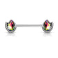 Brustwarzenpiercing Meerjungfrau-Flosse Kristall-Tropfen Brustpiercing Nippelpiercing Chirurgenstahl Mehrfarbig Stab 1,6/16mm