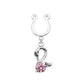 Brustwarzenpiercing Schwan KRISTALL Fake Intimpiercing Brustpiercing Nippelpiercing Edelstahl Silber ZIRKONIA Pink Clear