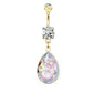 Bauchnabelpiercing Glitzer Opal Tropfen-Anhänger Nabelpiercing Chirurgenstahl Bananabell Silber Gold Roségold Clear Stab 1,6/10mm