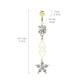 Bauchnabelpiercing Zirkonia Blumen-Anhänger Nabelpiercing Chirurgenstahl Bananabell Silber Gold Roségold Clear Stab 1,6/10mm