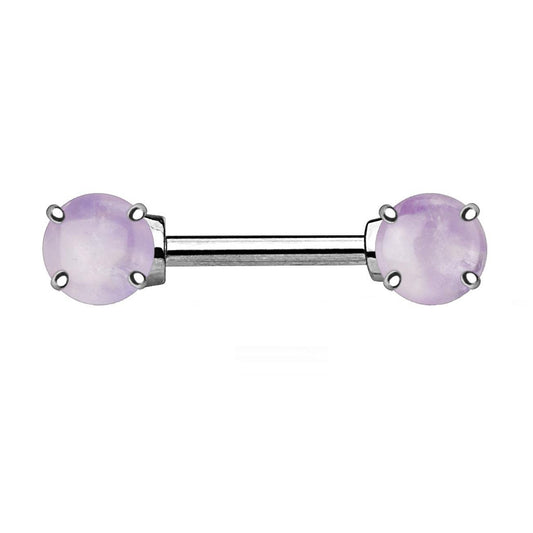 HALB-Edelsteine Amethyst OPALIT TIGERAUGE TÜRKIS Brustwarzenpiercing Intimpiercing Brustpiercing Edelstahl 1,6mm 14mm Stein 7mm
