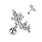 Knorpel Ohrstecker Wein-rebe Blume Zirkonia Clear Silber Gold Piercings Chirurgenstahl Schraubverschluss Stab 6mm lang