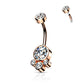 Bauchnabelpiercing Cluster Kristalle Rund Nabelpiercing Chirurgenstahl Bananabell viele Farben Stab 1,6/10mm