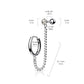 1 Knorpel Ohrstecker Klick-Creole Kette 4cm Zirkonia Clear 3mm Cartilage Labret Piercings Tragus viele Farben Edelstahl Schraubverschluss