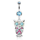 Bauchnabelpiercing Feder Anhänger 1,6mm 10mm Nabelpiercing Edelstahl Chirurgenstahl Bananabell Zirkonia Silber Pink Aqua Clear
