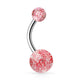 Bauchnabelpiercing GLITZERBALL 1,6mm 10mm Nabelpiercing Edelstahl Chirurgenstahl Bananabell Lila Blau Weiß Grün Schwarz Pink Rot