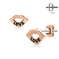 1 Paar Ohrringe Set Stecker Edelstahl Chirurgenstahl Lippen Love Liebe silber roségold gold