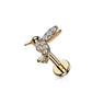 Knorpel Ohrstecker Kolibri Silber Gold Roségold Pavé Zirkonia Clear Piercings Chirurgenstahl Schraubverschluss Stab 6/8mm lang