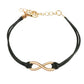 Wickelarmband KLEINE UNENDLICHKEITS-Schleife Länge 260mm Breite 1,60mm verstellbar Karabinerverschluss Kunstleder Infinity