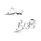 1 Paar Ohrringe Set Ohrstecker Edelstahl Chirurgenstahl Love Liebe clear Zirkonia gold silber