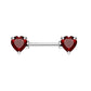 Brustwarzenpiercing ZIRKONIA Herzen Brustpiercing Intimpiercing CHIRURGENSTAHL Silber Gold Roségold Stab 1,6mm 12/16mm
