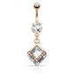 Bauchnabelpiercing 1,6mm 10mm Diamant Anhänger Nabelpiercing Edelstahl Chirurgenstahl Bananabell Zirkonia Silber Gold Roségold