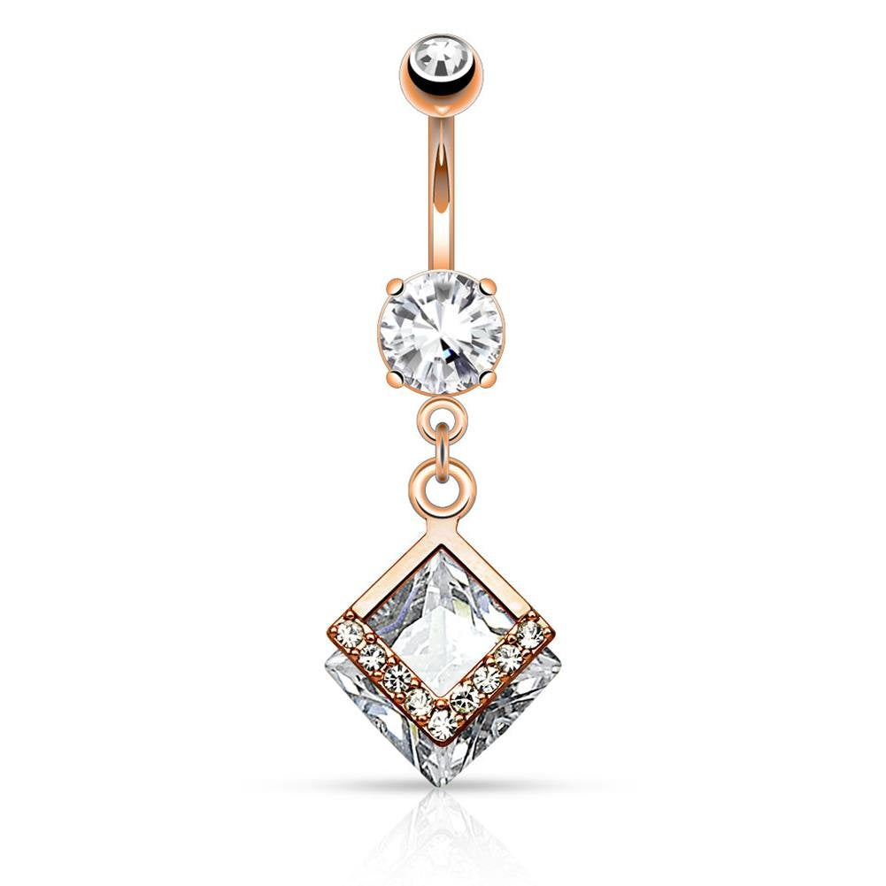 Bauchnabelpiercing 1,6mm 10mm Diamant Anhänger Nabelpiercing Edelstahl Chirurgenstahl Bananabell Zirkonia Silber Gold Roségold