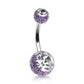 Bauchnabelpiercing 2 Glitzer-Kugeln 1,6mm 10mm Nabelpiercing Chirurgenstahl Bananabell Zirkonia Silber viele Farben