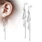 1 Paar Damen Ohrringe Geoemtrische Formen Kette Zirkonia-Anhänger Ohrhänger Ohrstecker Silber Clear