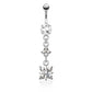 Bauchnabelpiercing 1,6mm 10mm Royal Charm Nabelpiercing Edelstahl Chirurgenstahl Bananabell Zirkonia Silber Gold Roségold
