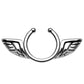 Brustwarzenpiercing Fake Engels-FLÜGEL Brustpiercing Clip ON Nippelpiercing Ring Chirurgenstahl Silber Roségold Gold