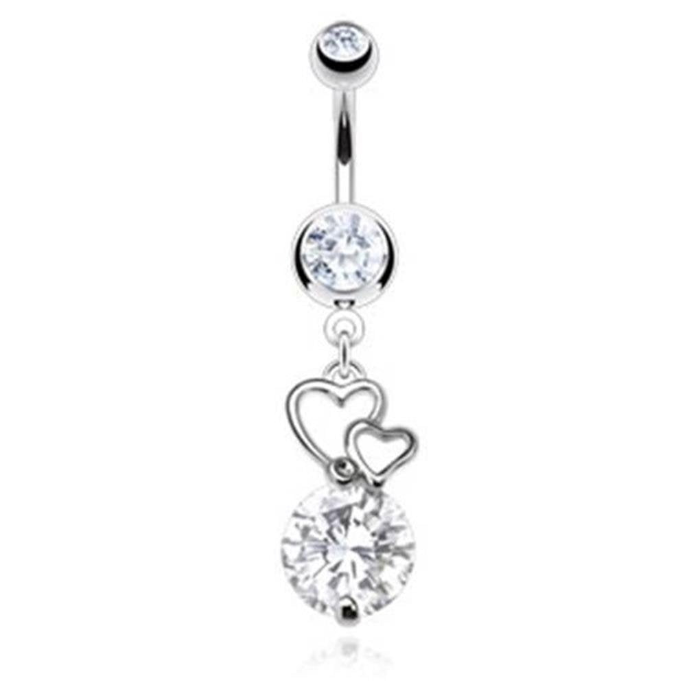 Bauchnabelpiercing 1,6mm 10mm Anhänger Herz Nabelpiercing Edelstahl Chirurgenstahl Bananabell Zirkonia Silber Gold Roségold