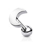 1 Knorpel Ohrstecker Flat Top Halb-Mond Cartilage Labret Piercings Tragus viele Farben Edelstahl Schraubverschluss Steg 6/1,2mm