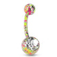 Bauchnabelpiercing 1,6mm 10mm Splatter Spritzer Grafitti Ball Nabelpiercing Edelstahl Chirurgenstahl Bananabell Zirkonia
