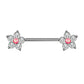 Brustwarzenpiercing Glitzer-Opal Blume 5 Zirkonia Brustpiercing Nippelpiercing Chirurgenstahl viele Farben Stab 1,6/14mm